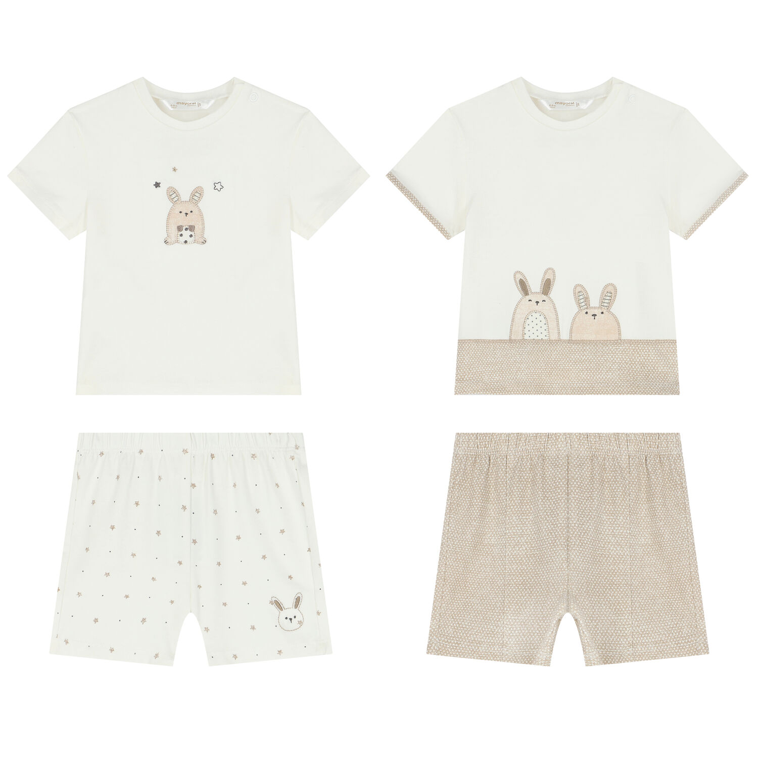 White & Beige Shorts Set ( 2-Pack ), 1, hi-res