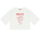 Girls Ivory Logo T-Shirt, 1, hi-res