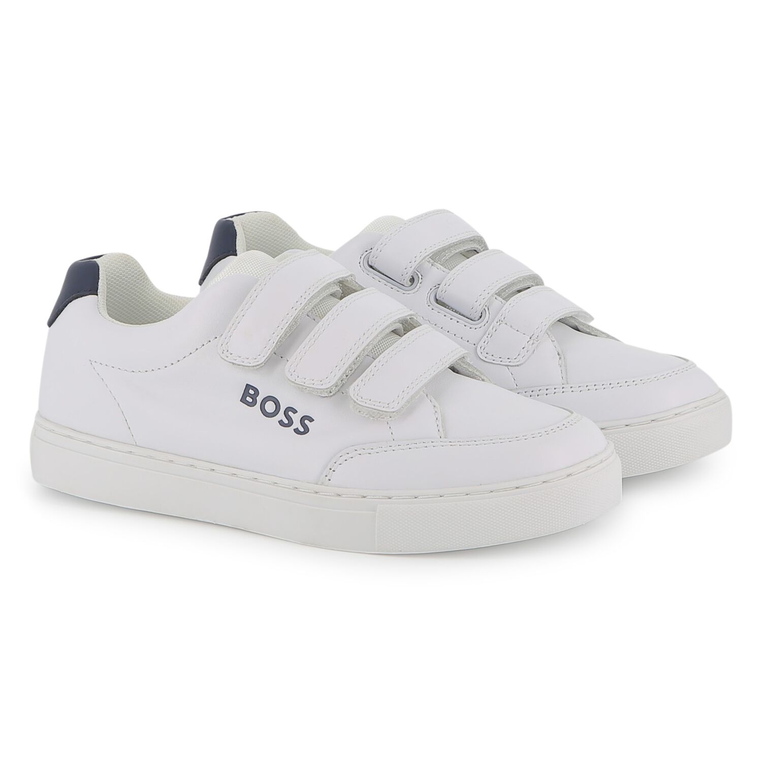 Boys White Logo Trainers, 1, hi-res image number null