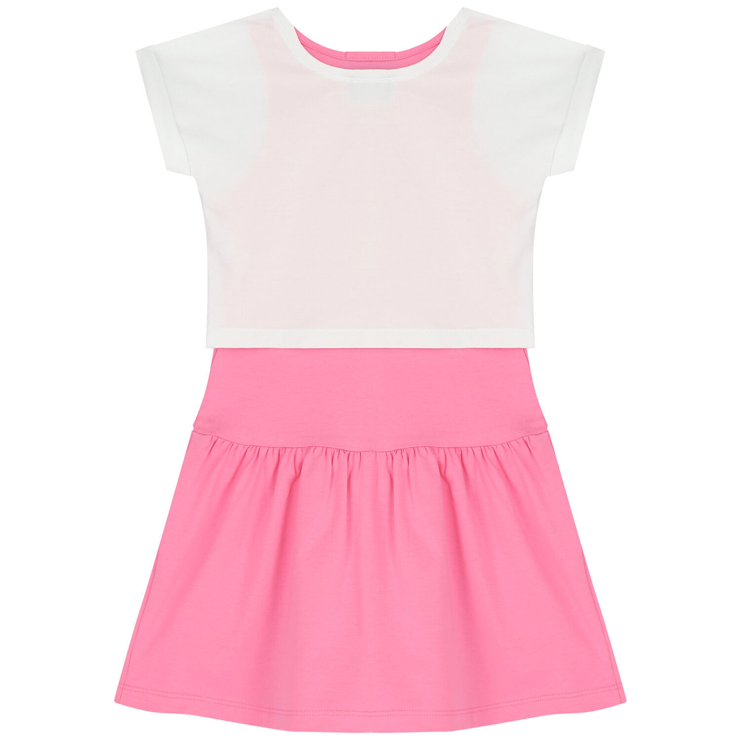 Girls White & Pink Logo Dress Set, 1, hi-res image number null