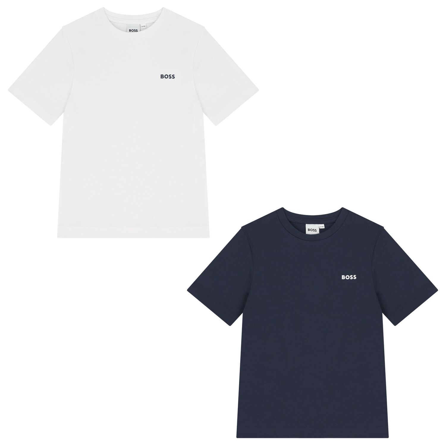 Boys White & Navy Blue T-Shirts (2 Pack), 3, hi-res