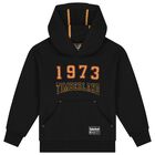 Boys Black Logo Hooded Top, 1, hi-res