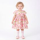 Baby Girls Pink Logo Floral Dress, 1, hi-res