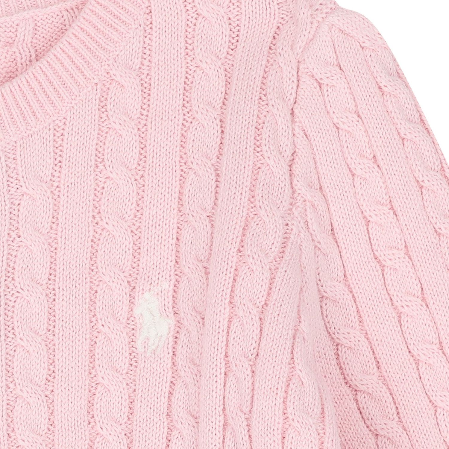 Baby Girls Pink Logo Cable Knit Cardigan, 1, hi-res