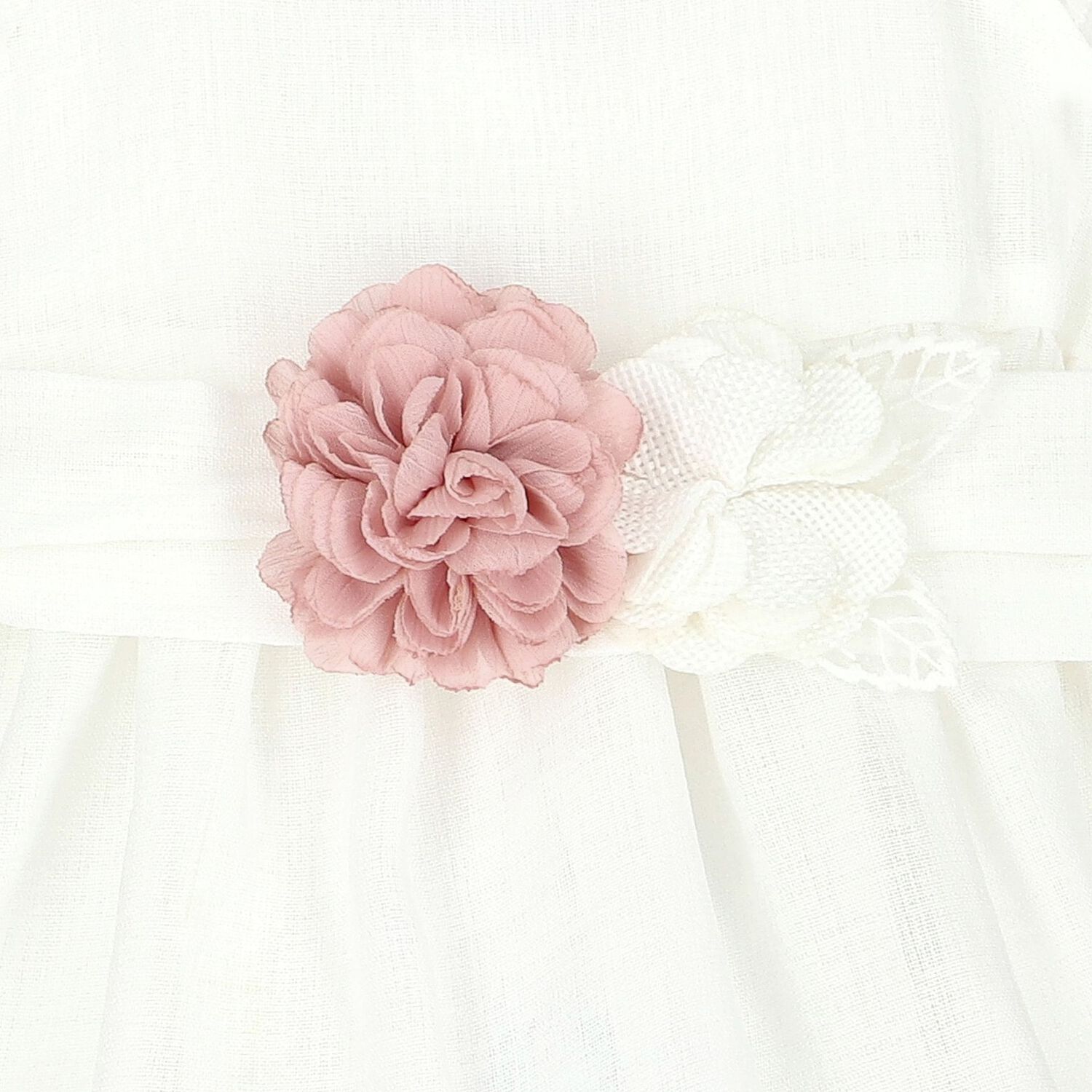 Younger Girls White Flower Dress, 1, hi-res