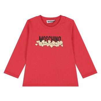 Younger Red Logo & Popcorn Long Sleeve Top