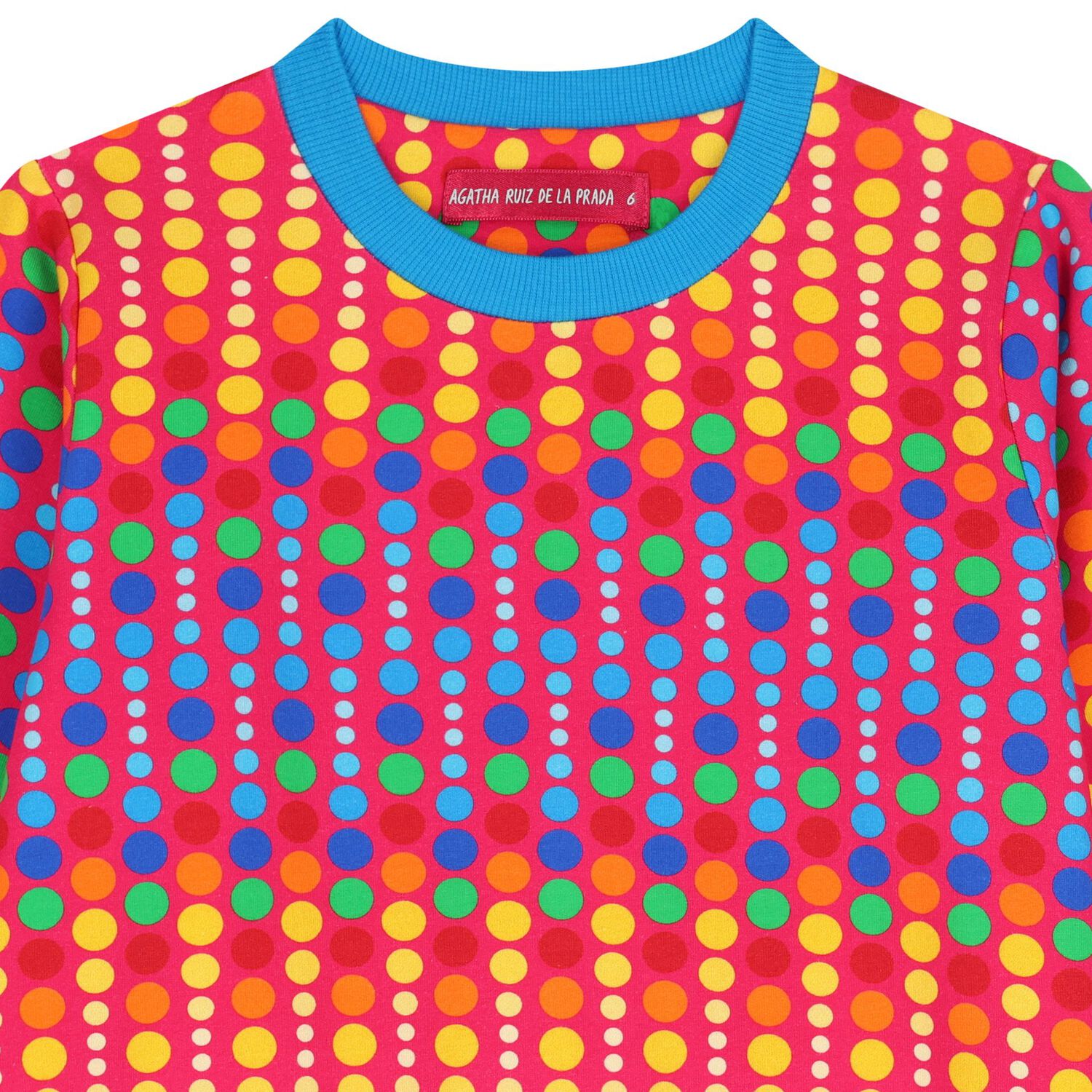 Girls Pink & Blue Dots Sweatshirt, 1, hi-res