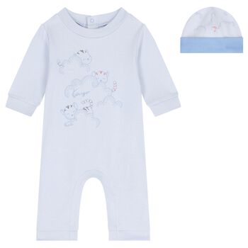 Baby Boys Blue Clouds Romper Gift Set