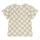 Younger Beige & White Check Shorts Set, 1, hi-res