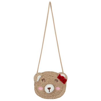 Younger Girls Beige Teddy Bear Bag