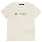 Girls Beige Logo T-Shirt, 1, hi-res