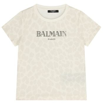 Girls Beige Logo T-Shirt