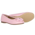 Girls Pink Flower Leather Shoes, 2, hi-res