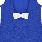 بدلة سباحة بنقشة مكشكشة مع فيونكة باللون الأزرق للبنات, 1, hi-res