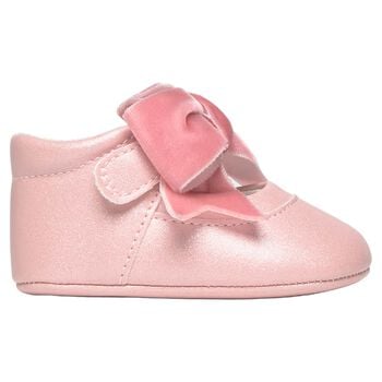 Baby Girls Pink Bow Leather Pre Walker Shoes