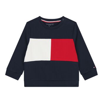 Baby Boys Navy Blue Logo Sweatshirt