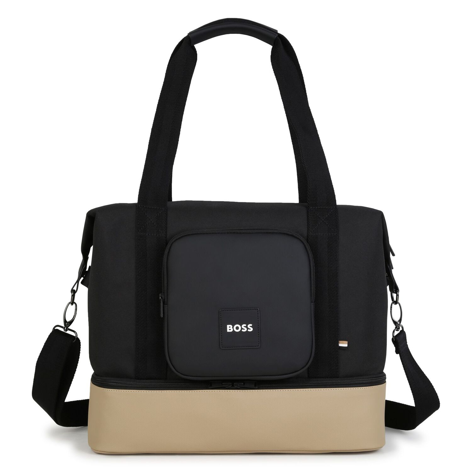 Black & Beige Logo Changing Bag ( 39CM ), 1, hi-res