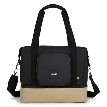 Black & Beige Logo Changing Bag ( 39CM )
