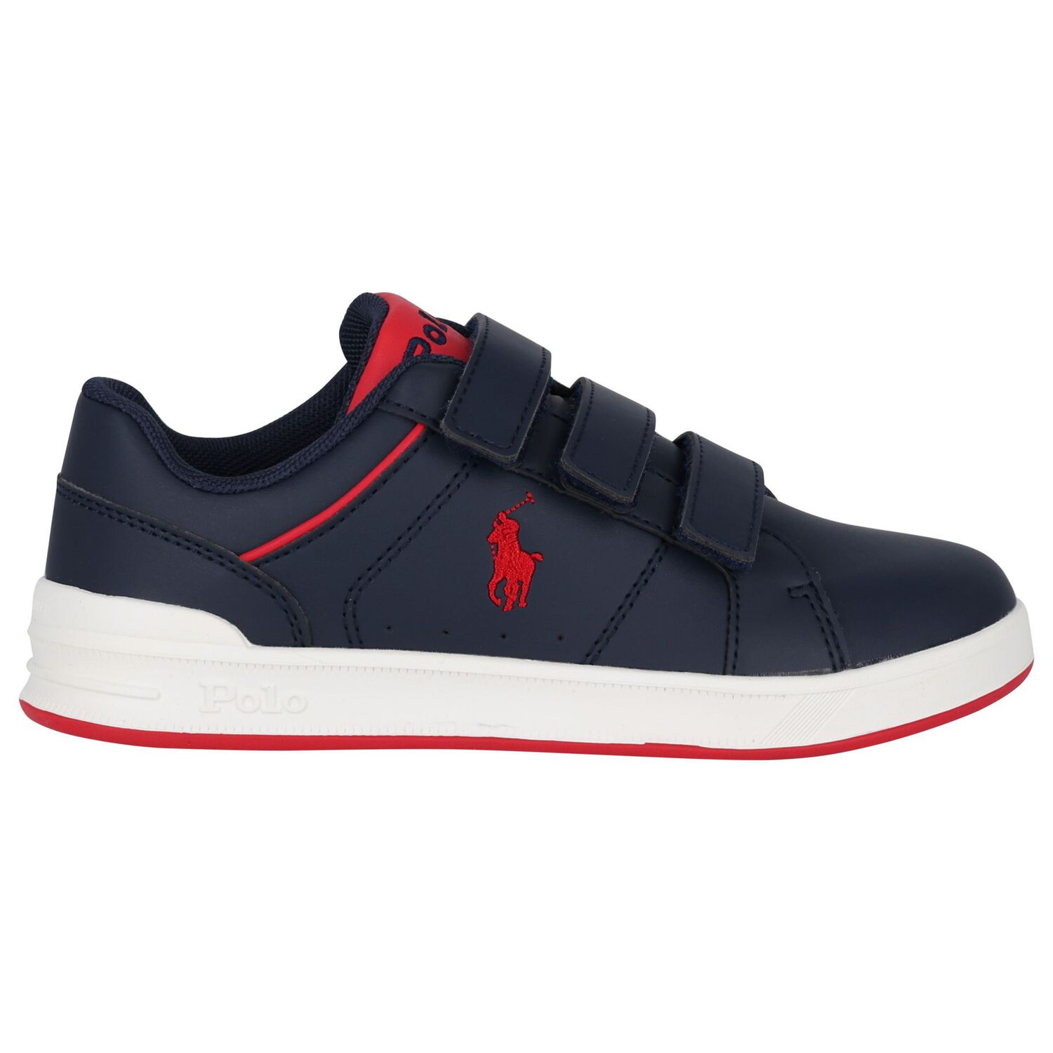 Boys Navy Blue & Red Logo Trainers, 1, hi-res image number null
