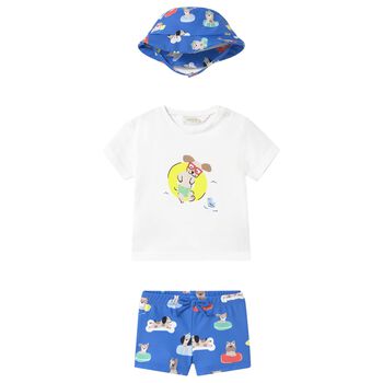 Baby Boys Blue & White Swim Set