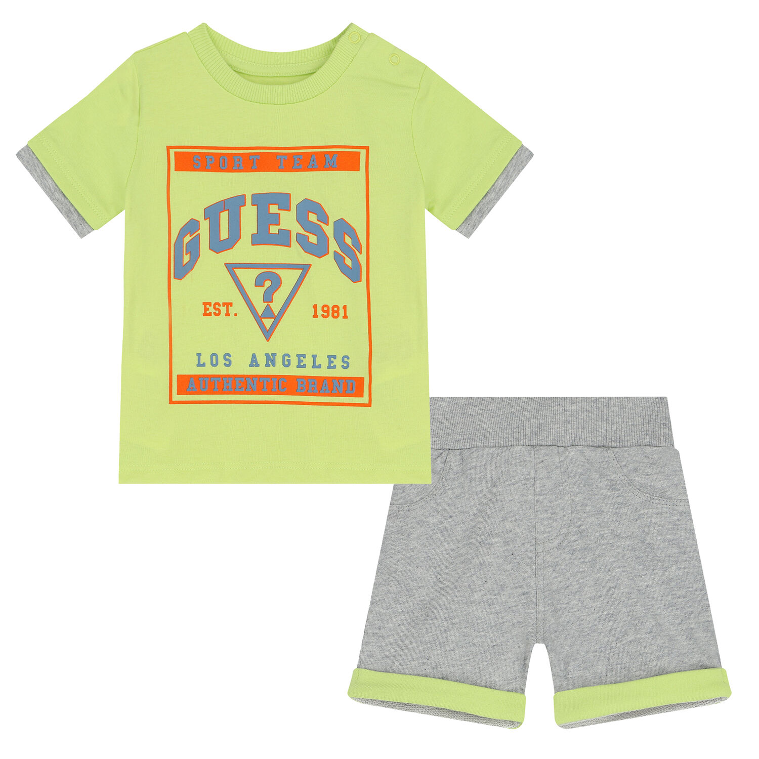 Younger Boys Green & Grey Shorts Set, 1, hi-res