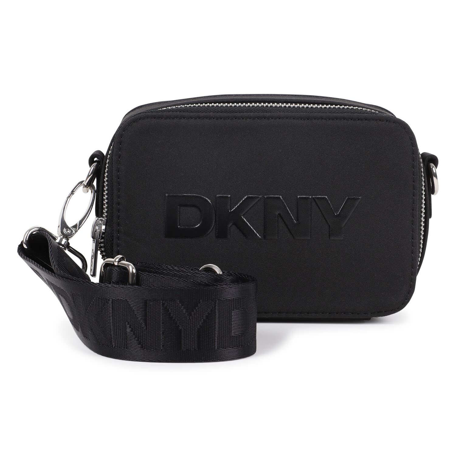 Girls Black Logo Handbag, 1, hi-res