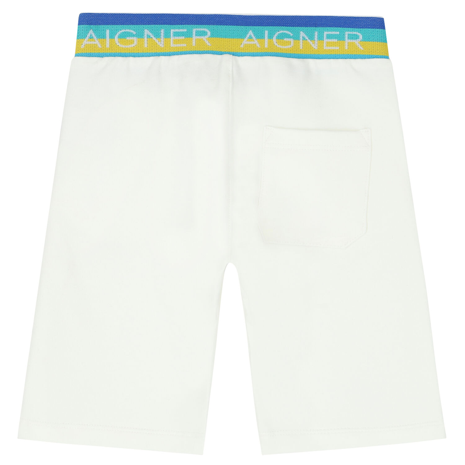 Younger Boys White Logo Shorts, 2, hi-res