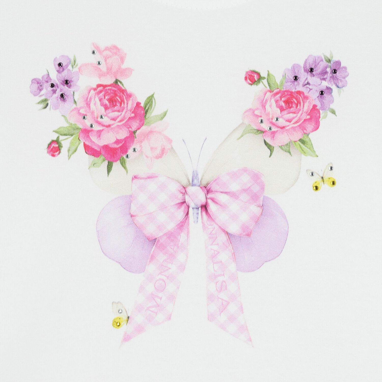 فستان بناتي مزين بالزهور باللونين الأبيض والوردي, 1, hi-res