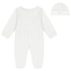 Baby Boys White Logo Babygrow Set, 1, hi-res