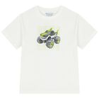 Boys White & Green Short Set, 2, hi-res
