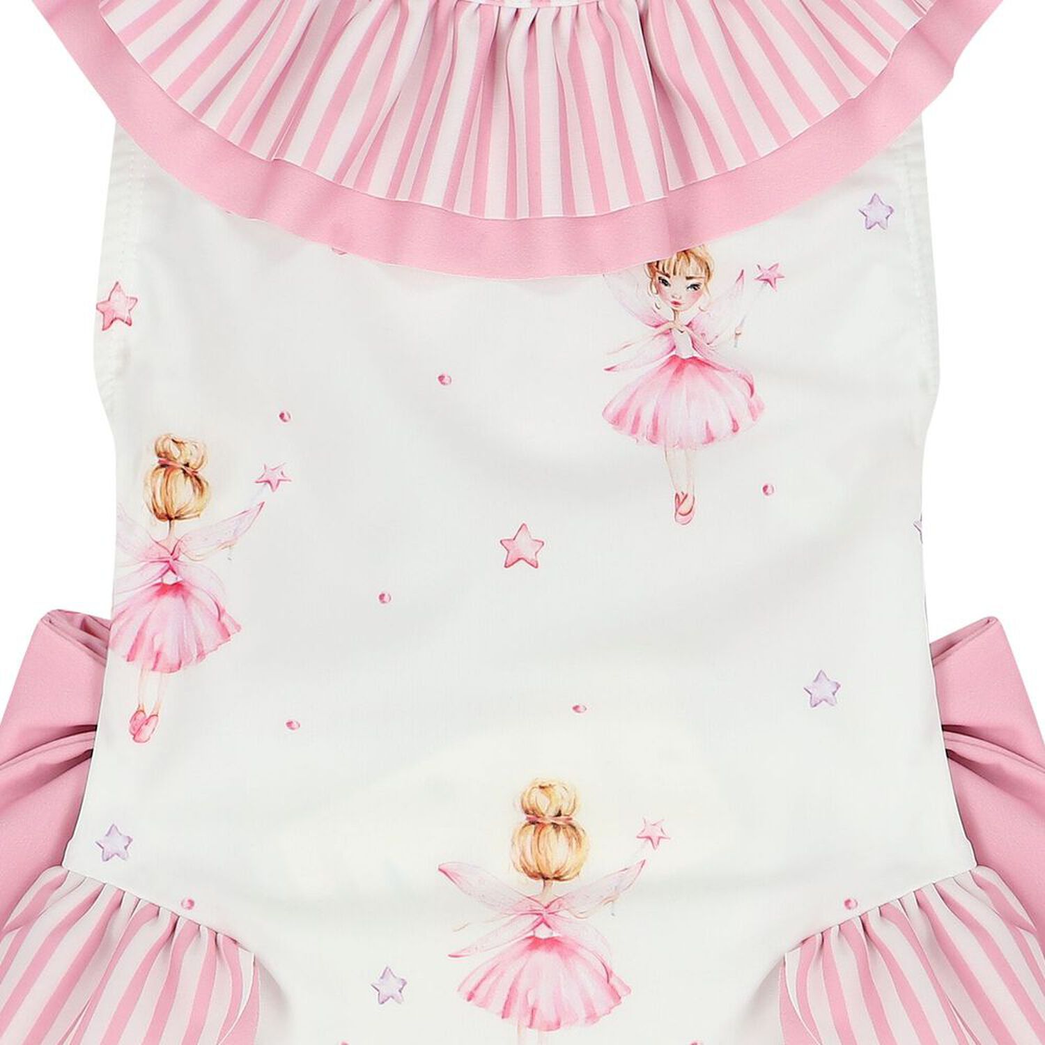 مايوة بنات بطبعة راقصة باليه باللون الأبيض والوردى, 1, hi-res