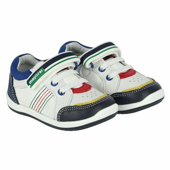 Younger Boys First Steps White Trainers