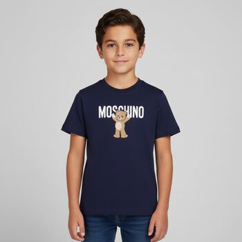 Navy Blue Teddy Bear Logo T-Shirt