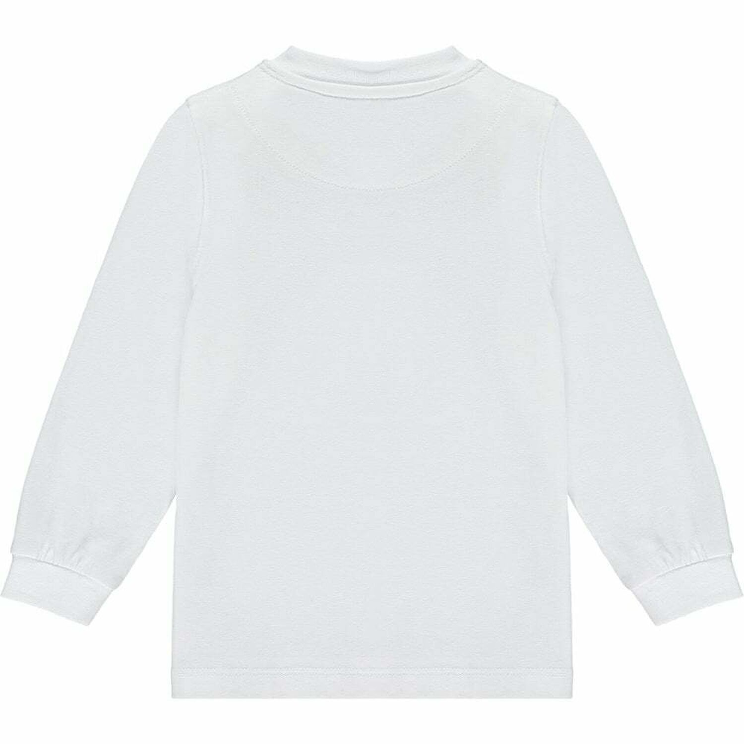 Boys White Logo Long Sleeve Top, 1, hi-res image number null