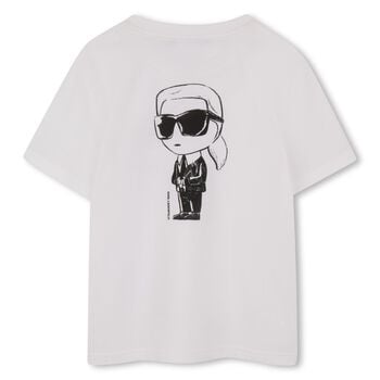 Boys Mini Me White Ikonik Karl Logo T-Shirt