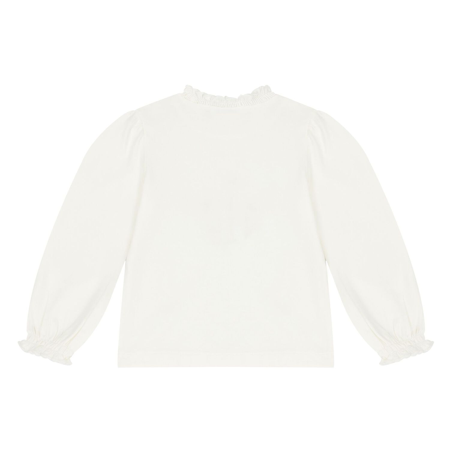 توب بنات بأكمام بطبعة الزهور باللون العاجي, 2, hi-res image number null