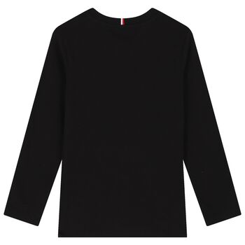 Black Logo Long Sleeve Top