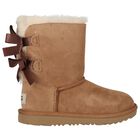 Girls Chestnut Brown Bailey Bow II Suede Boots, 2, hi-res