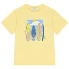 Boys Yellow & Navy Blue Surfboard Shorts Set, 2, hi-res