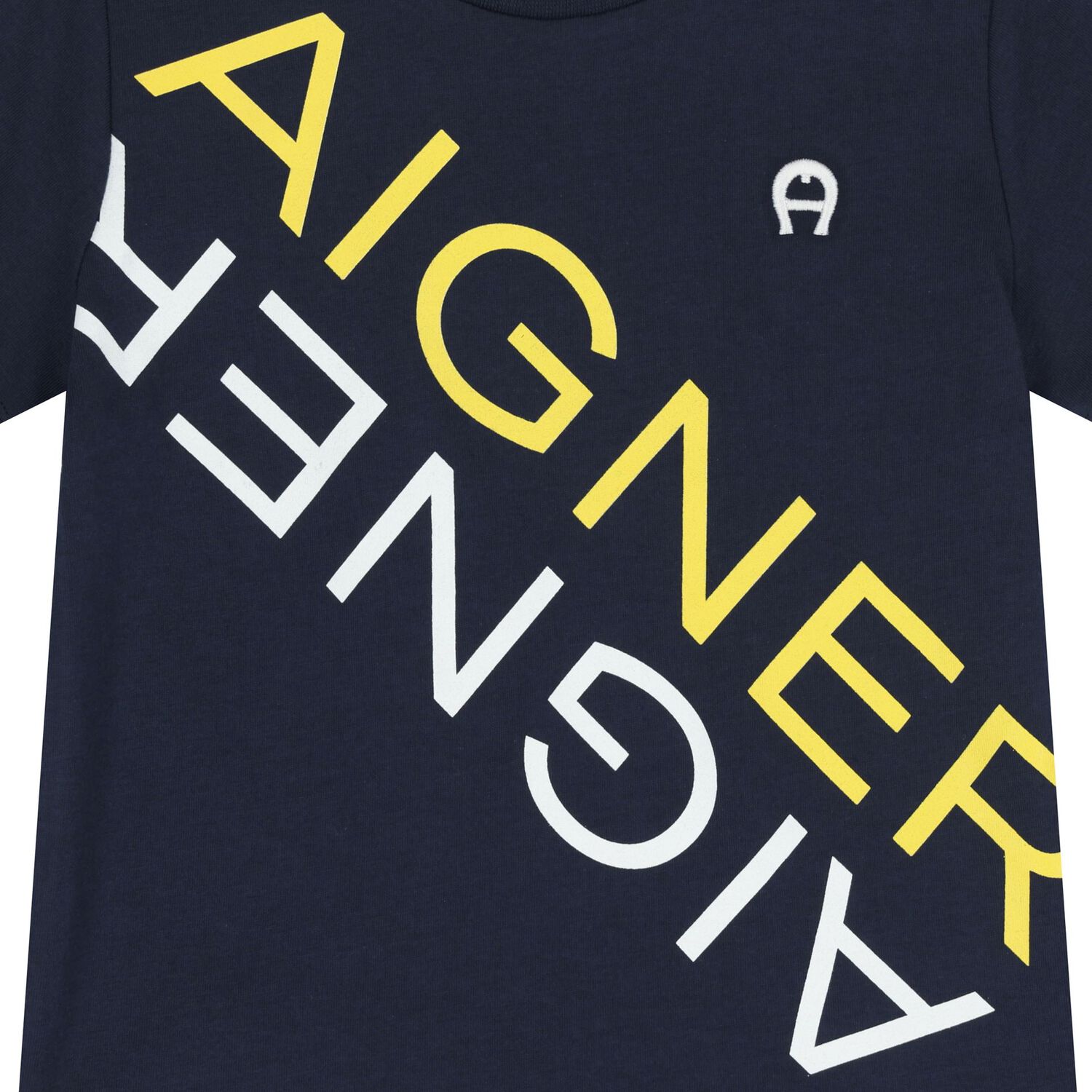 Younger Boys Navy Blue Logo T-Shirt, 1, hi-res