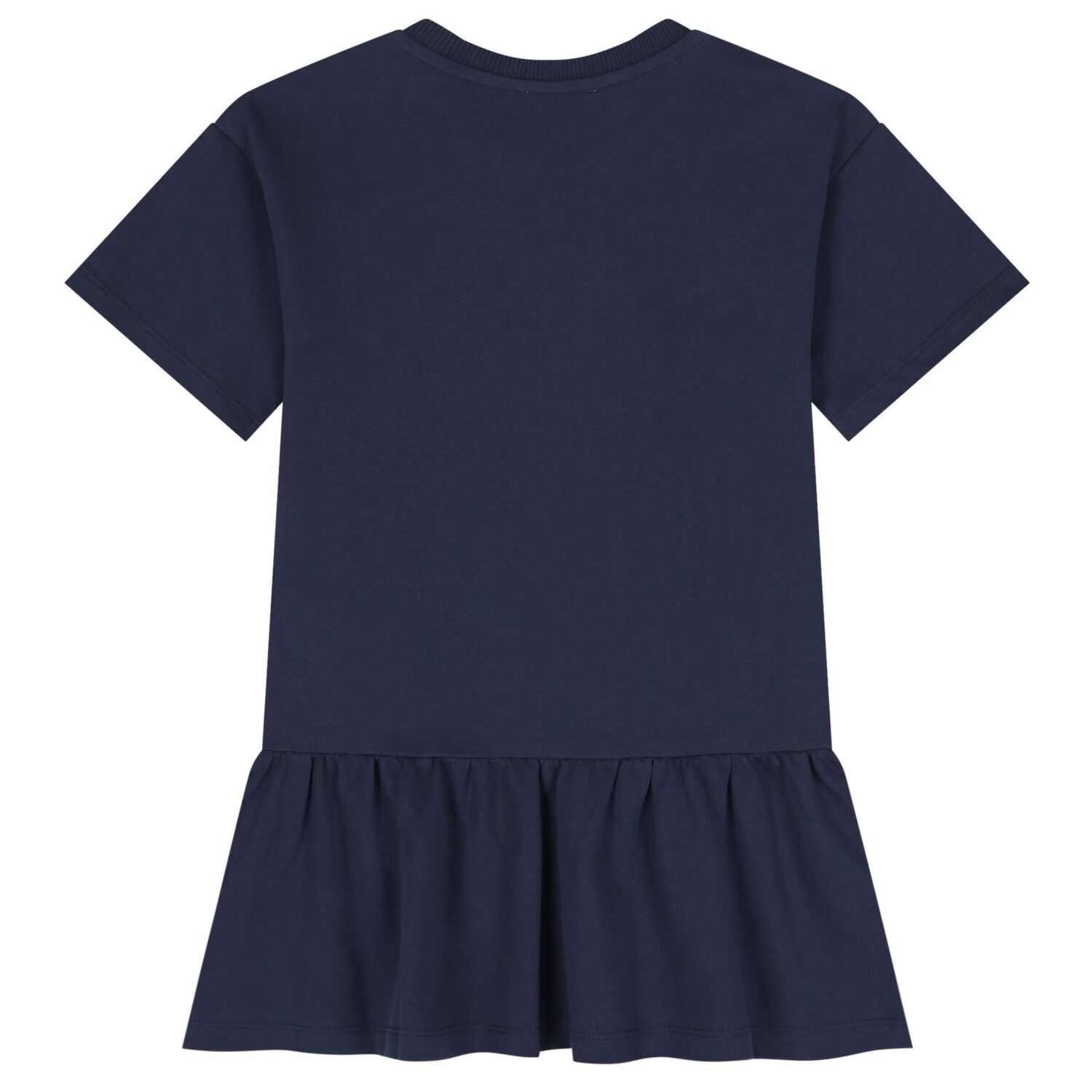 Girls Navy Blue Teddy Bear Logo Dress, 2, hi-res