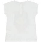 Girls White & Pink Glitter T-Shirt, 1, hi-res