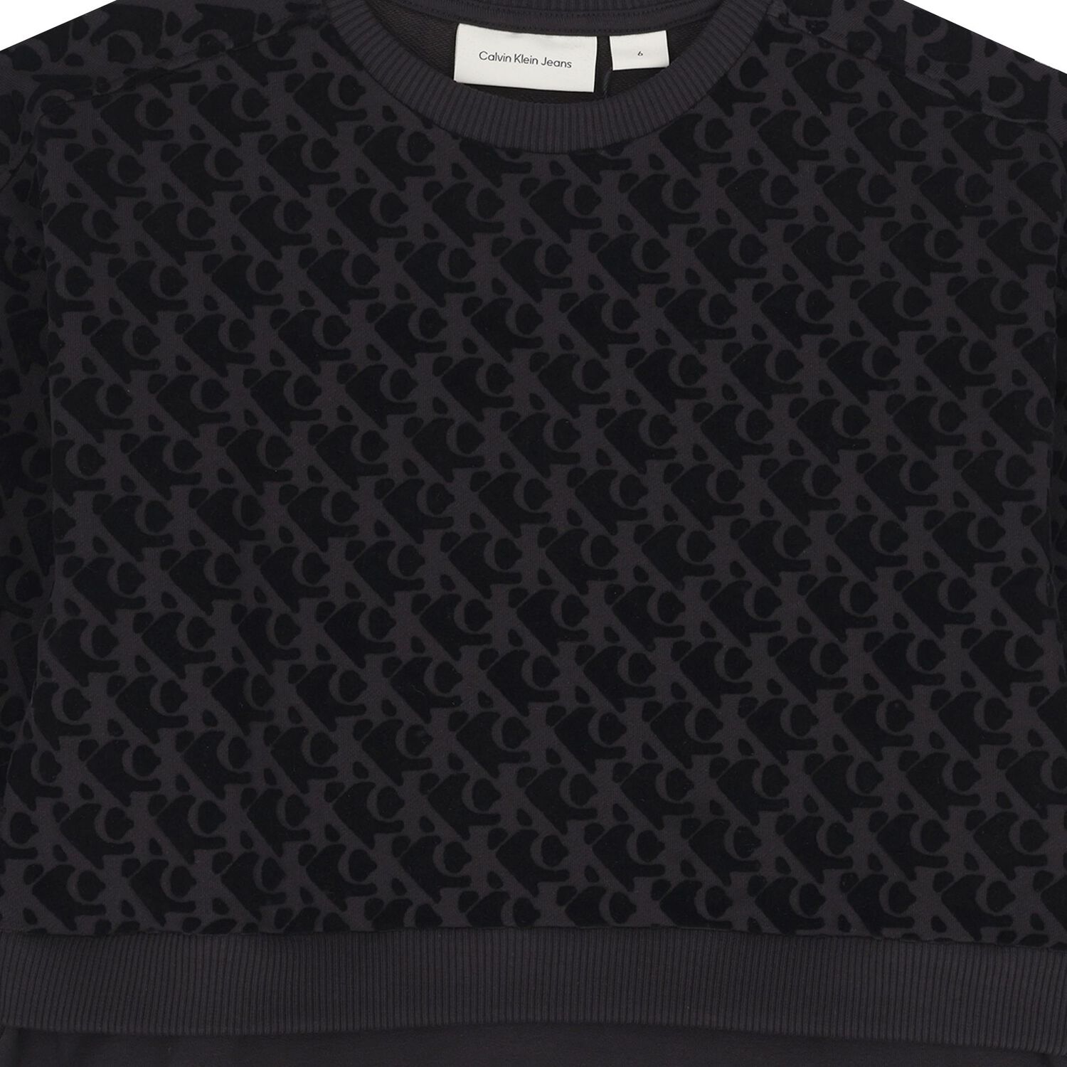 فستان بنات بالشعار باللون الاسود , 1, hi-res