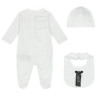 White & Gold Logo Babygrow Gift Set, 1, hi-res
