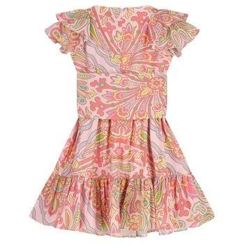 Girls Pink Floral Paisley Dress 