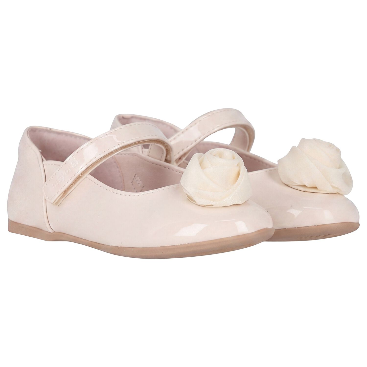 Girls Ivory Flower Shoes , 2, hi-res