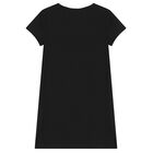 Girls Black Logo Dress, 2, hi-res