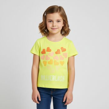 Girls Yellow Heart Logo T-Shirt