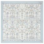 Ivory & Blue Toile de Jouy Swaddle Carré Blanket, 1, hi-res