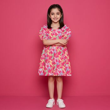 Girls Pink Bow Dress